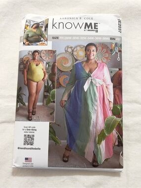 Know Me ME2037 Sewing Pattern | One Piece Swimsuit & Cover Up